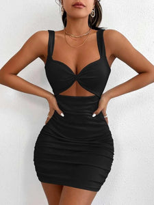 Twist Front Cut-Out Bodycon Dress