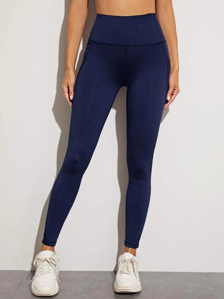 Band Waist Sports Leggings With Phone Pocket freeshipping - Kendiee