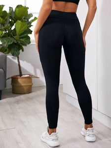 Contrast Mesh Sports Leggings With Phone Pocket freeshipping - Kendiee