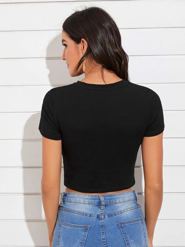 Cut Out Front Crop Top freeshipping - Kendiee
