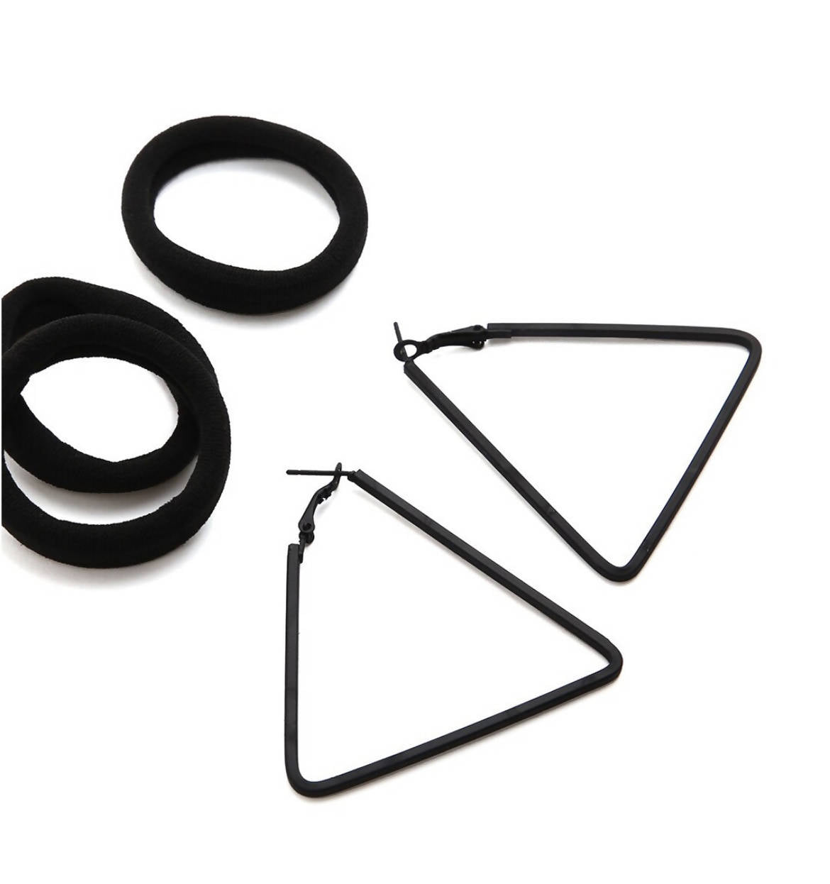 Trendy Black Triangle Earrings