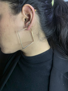 Trendy Golden Square Earrings