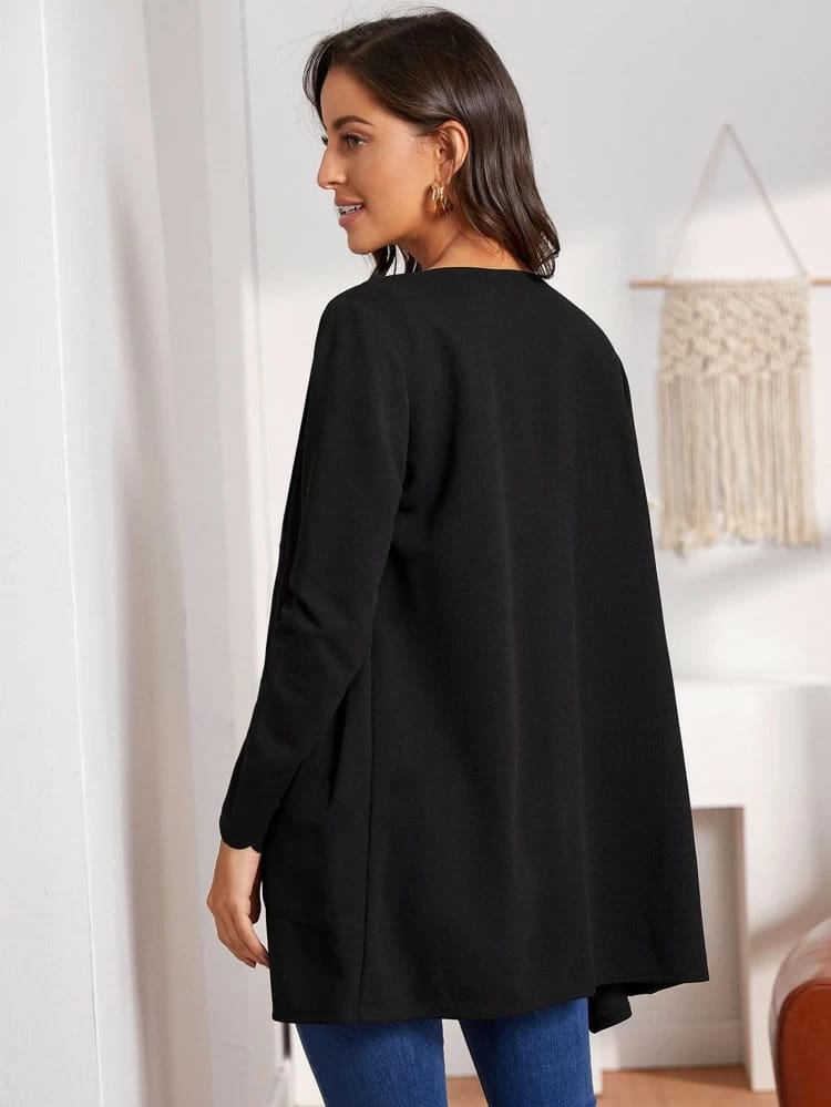 Scallop Trim Pocket Patched Coat freeshipping - Kendiee