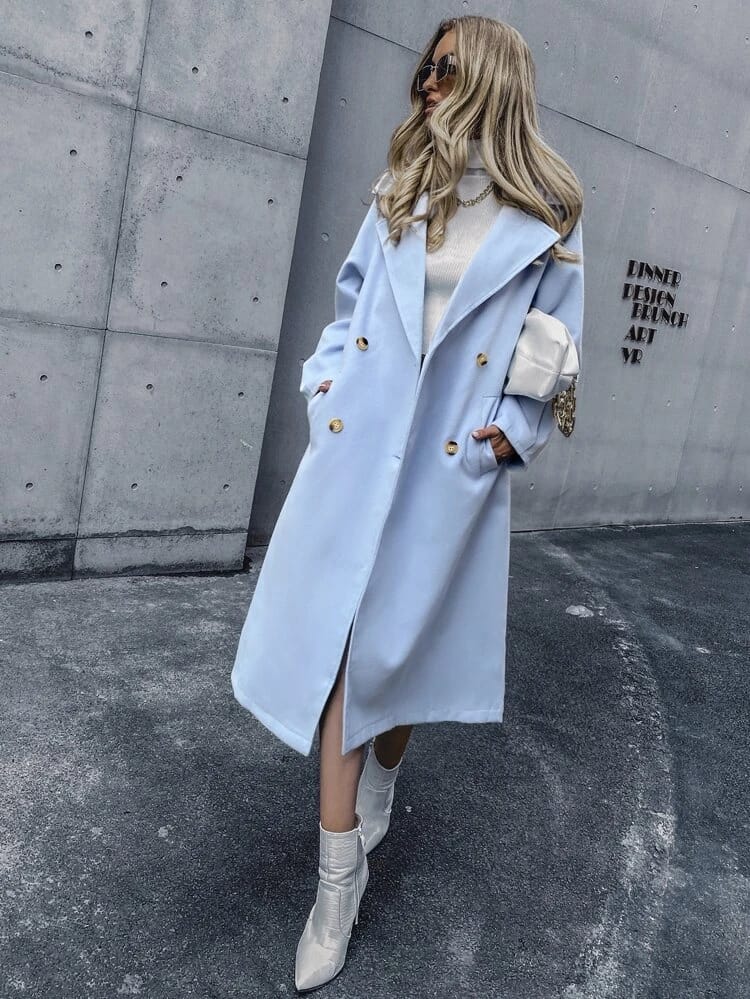 Double Breasted Split Back Coat freeshipping - Kendiee