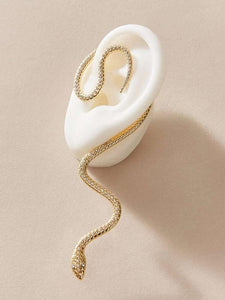 1pc Rhinestone Decor Snake Design Ear Wrap
