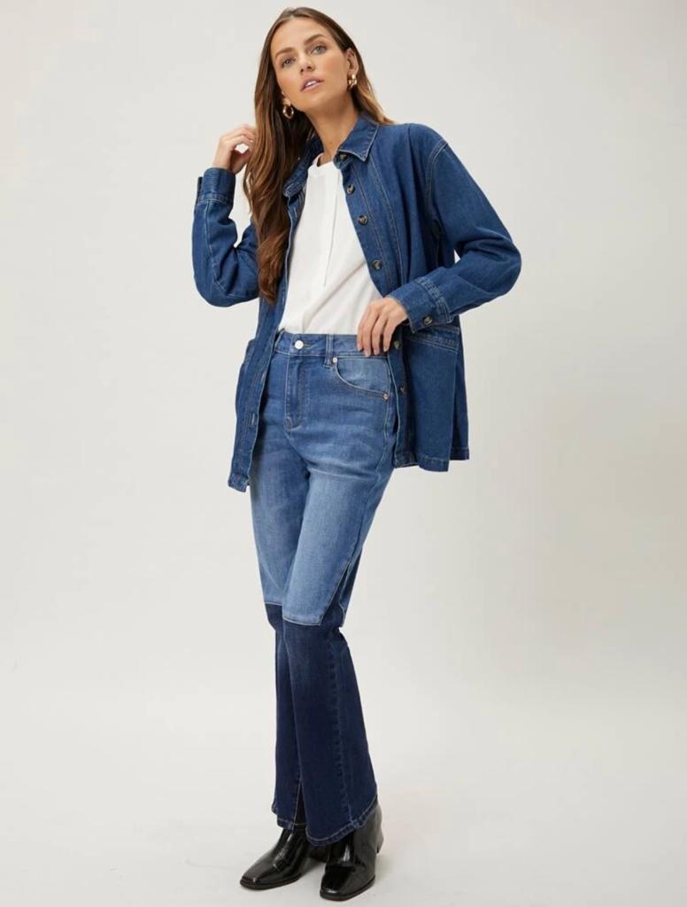 Cotton Relaxed Fit Denim Coat freeshipping - Kendiee