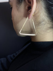 Trendy Golden Triangle Earrings